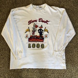 1993 Vintage Looney Tunes Basketball Training Camp T-shirt All Embroidered L